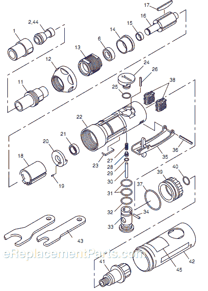 Page A Diagram and Parts List for CP856 T025406 Chicago Pneumatic Angle Grinder